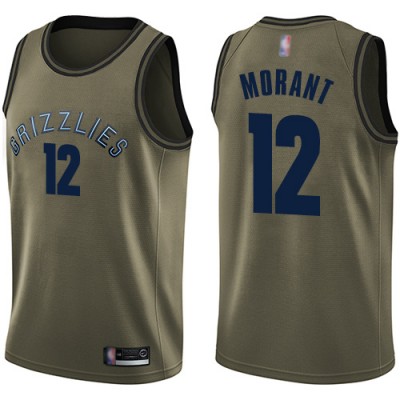 Nike Memphis Grizzlies #12 Ja Morant Green Youth NBA Swingman Salute to Service Jersey